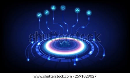 Fingerprint scan for secure access technology connection. 
