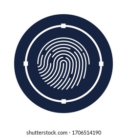 Diseño vectorial de icono de seguridad de digitalización de huellas digitales 