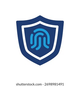 Digitalização de impressão digital e escudo colorido ícone vetor design bom para web ou aplicativo móvel