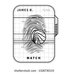 Fingerprint scan, simple black concept on white