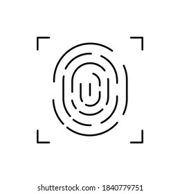 análisis de huellas digitales de un solo icono aislado con estilo de línea o contorno