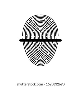 Fingerprint scan touch lock icon