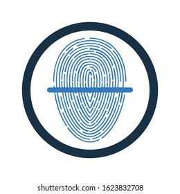 Fingerprint scan touch lock icon
