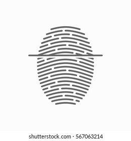 Fingerprint scan vector icon