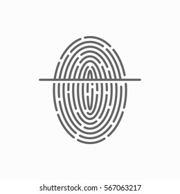 Fingerprint scan vector icon