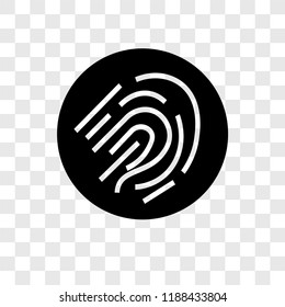 Fingerprint scan vector icon isolated on transparent background, Fingerprint scan transparency logo concept