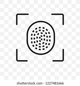 Fingerprint scan vector linear icon isolated on transparent background, Fingerprint scan transparency concept can be used for web and mobile