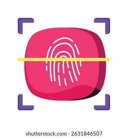 Icono de estilo de Vector de escaneo de huellas dactilares. Archivo Eps 10