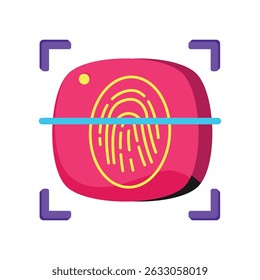 Icono de estilo de Vector de escaneo de huellas dactilares. Archivo Eps 10