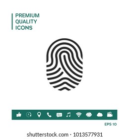 Fingerprint. Scanned finger icon