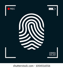 Fingerprint. Scanned finger icon