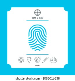 Fingerprint. Scanned finger icon