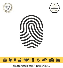 Fingerprint. Scanned finger icon