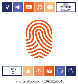 Fingerprint. Scanned finger icon