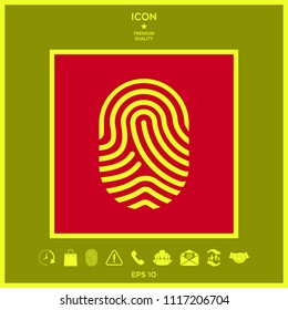 Fingerprint. Scanned finger icon