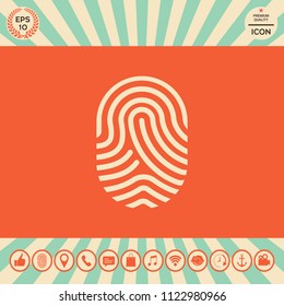 Fingerprint. Scanned finger icon