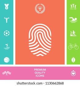 Fingerprint. Scanned finger icon