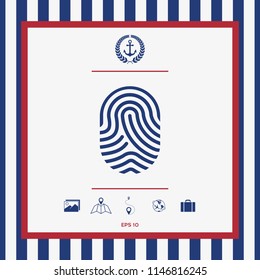 Fingerprint. Scanned finger icon