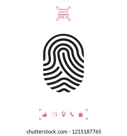 Fingerprint. Scanned finger icon