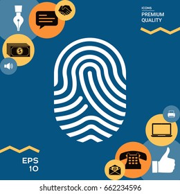 Fingerprint. Scanned finger icon
