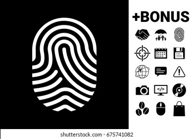 Fingerprint. Scanned finger icon