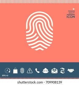 Fingerprint. Scanned finger icon