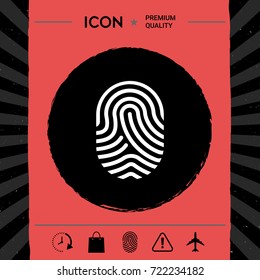 Fingerprint. Scanned finger icon