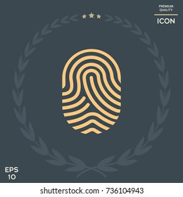 Fingerprint. Scanned finger icon