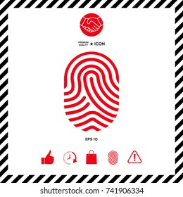 Fingerprint. Scanned finger icon