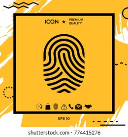 Fingerprint. Scanned finger icon