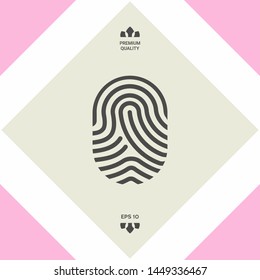 Fingerprint. Scanned finger icon. Graphic elements for your design