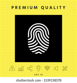 Fingerprint. Scanned finger icon. Graphic elements for your design