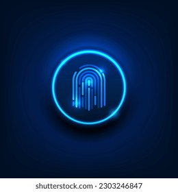 Fingerprint scanner button technology background used in identity verification to access important information It is a technology for protecting personal information. Modern engineering technology.