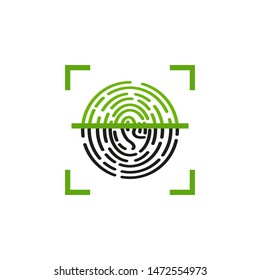 fingerprint scanner color flat icon, data protection, vector