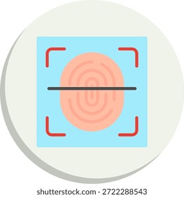 Flachkreissymbol Fingerabdruckscanner