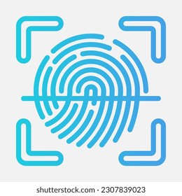 Fingerprint scanner icon in gradient style, use for website mobile app presentation