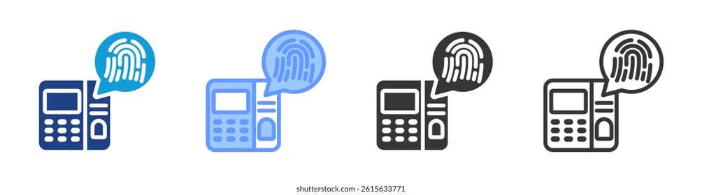 Fingerprint Scanner icon set multiple style collection
