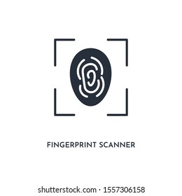 fingerprint scanner icon. simple element illustration. isolated trendy filled fingerprint scanner icon on white background. can be used for web, mobile, ui.