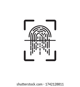 Fingerprint scanner icon symbol illustration