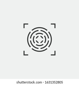 Fingerprint scanner icon vector biometric
