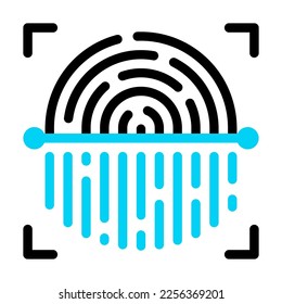Fingerprint scanner icon. Vector illustration