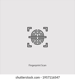 vector de icono de escáner de huellas digitales aislado en fondo blanco