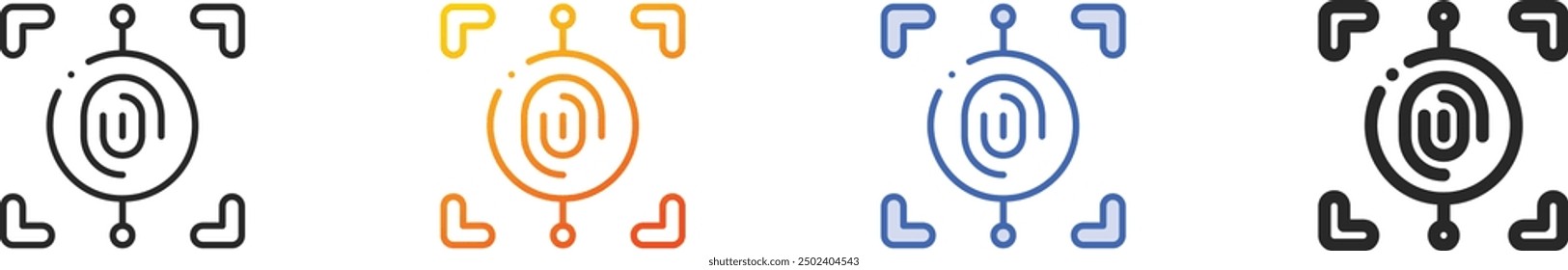 fingerprint scanner icon.Thin Linear, Gradient, Blue Stroke and bold Style Design Isolated On White Background