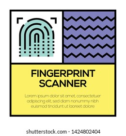 FINGERPRINT SCANNER AND ILLUSTRATION ICON CONCEPT 