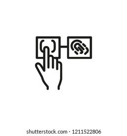 Fingerprint scanner line icon. Access, biometric verification, security unlock. Biometrics concept. Vector illustration can be used for topics like technology, mobile app, security
