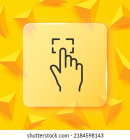 Fingerprint scanner line icon. Biometrics, hand, index finger, scan, privacy, unlock, private information, protection, dna, personal data, recognize. Biometry concept. Vector line icon for Business.