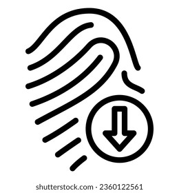 Fingerprint scanner line icon, Robotization concept, identification with finger sign on white background, Fingerprint identification scanning system icon in outline style. Vector graphics