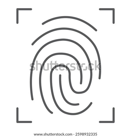 Fingerprint scanner line icon, security and identification, fingerprint vector icon, vector graphics, editable stroke outline sign, eps 10.