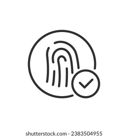 Fingerprint scanner, linear icon. Line with editable stroke