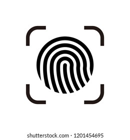 Fingerprint Scanner Logo Icon For App